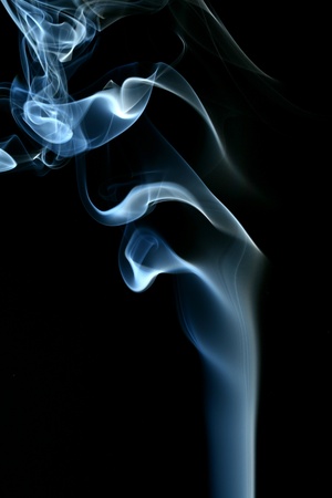 blue smoke on black backgroundの写真素材