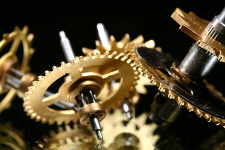 macro mechanical gear background close up