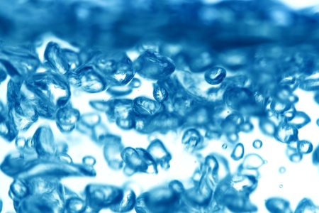blue water bubbles macro close up
