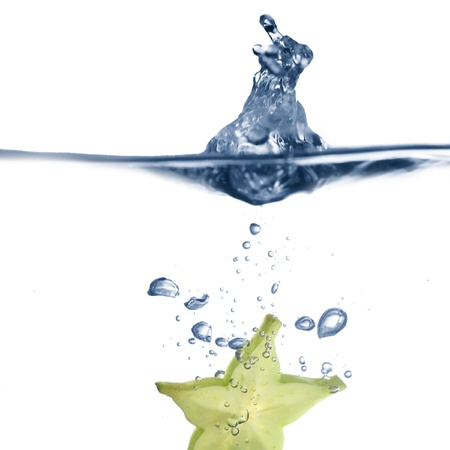 carambola splash fruit freshness backgroundの写真素材