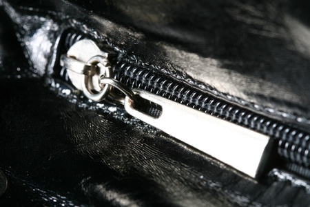 steel zipper macro close upの写真素材