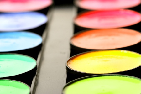 paint colors pallete macro close upの写真素材