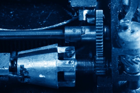 mechanical metal gear macro close upの写真素材