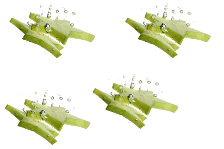 carambola splash fruit freshness backgroundの写真素材