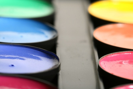 paint colors pallete macro close upの写真素材