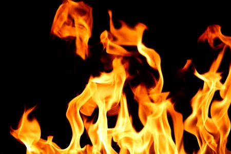 fire flame close up on black background