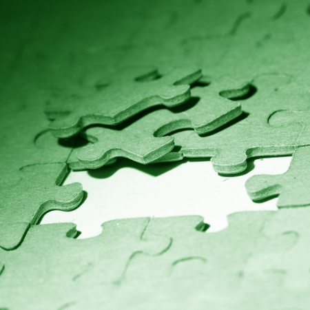 puzzle combined objects macro close up の写真素材