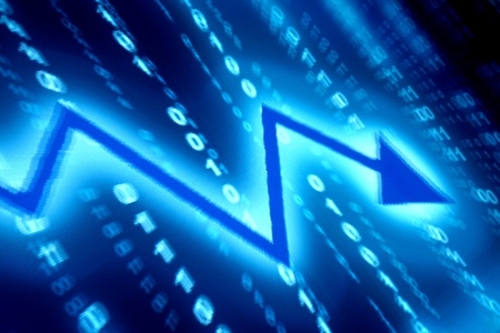 blue data space abstract financial backgroundの写真素材