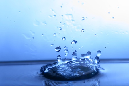 great blue water splash close up macroの写真素材