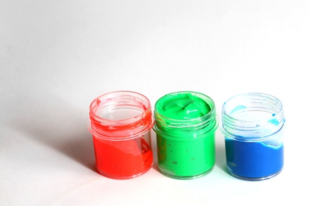 ink paint colors pallete macro close upの写真素材