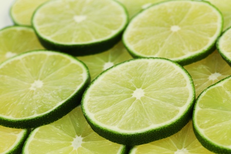 lime slices macro close upの写真素材