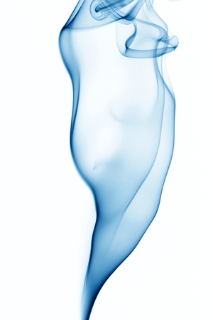 blue smoke on white backgroundの写真素材