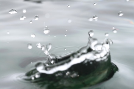 water drop super splash macro close upの写真素材