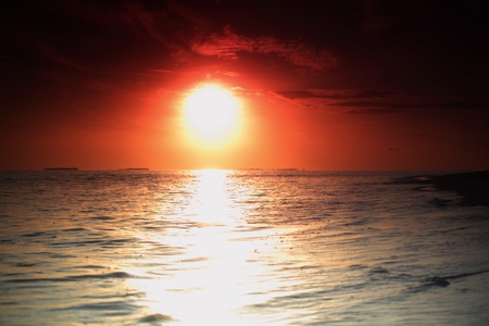 sunset on the sea beach