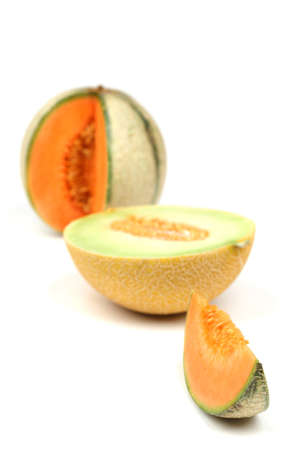 different melon isolated on whiteの写真素材