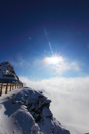 top of alps in sky