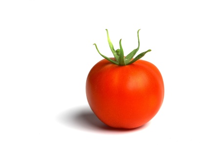 red tomato isolated on whiteの写真素材