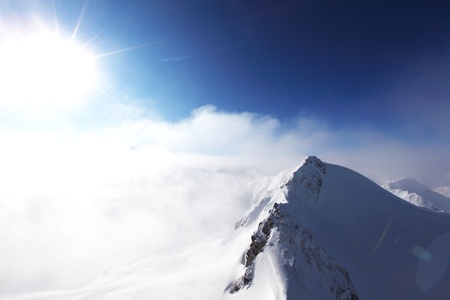 top of alps in skyの写真素材