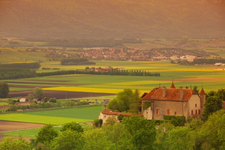 germany lanscape castle and fieldsのeditorial素材