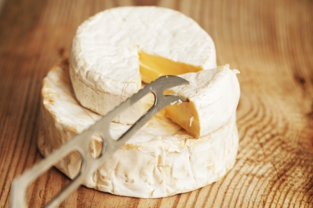 a piece of Brie cheese