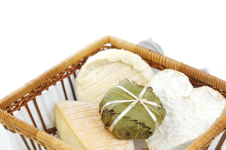 cheese in basket close upの写真素材