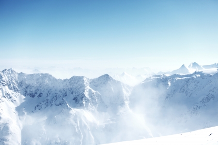 top of alps in skyの写真素材