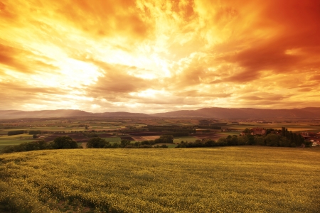 germany lanscape fieldsの写真素材