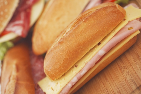 pile of sandwiches closeの写真素材