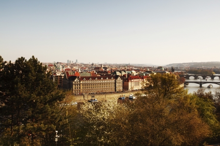 prague city panoramic viewの写真素材