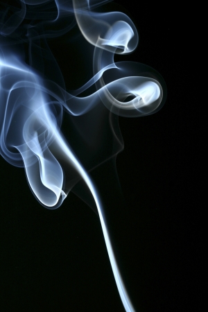 blue smoke on black backgroundの写真素材