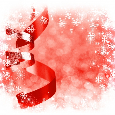 Christmas decorative ribbon with snowflakes and starsの写真素材