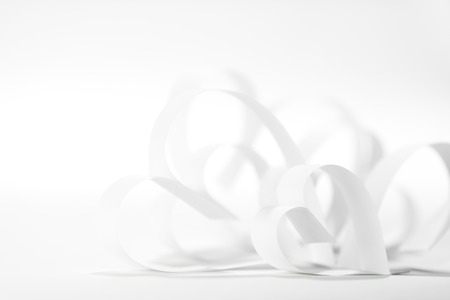 White paper hearts composition, Valentines day conceptの写真素材