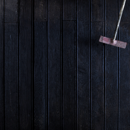 Floor cleaning mop on natural wooden floor backgroundの写真素材