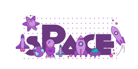 Flat Illustration with typographic for Poster Print ,Greeting Card ,T shirt apparel design.のイラスト素材