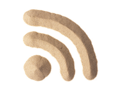 signal transmission symbol sculptured in sandの写真素材