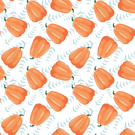 Seamless patterns with leaves and pumpkin ornaments. Halloween backgroundのイラスト素材
