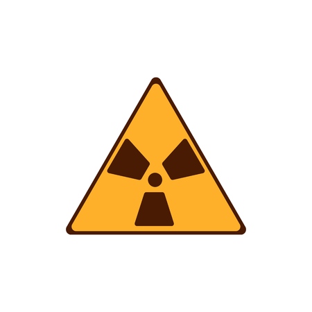 Flat radiation icon. Yellow radiation symbol. Modern vector illustration isolated on white background.のイラスト素材