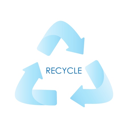 Blue arrows recycle eco symbol. Blue gradient. Recycled sign. Cycle recycled icon. Recycled materials symbol.のイラスト素材