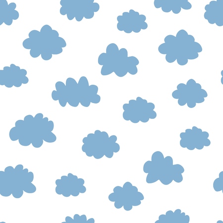Pink and blue clouds seamless pattern. design baby illustration for fabric, wallpaper, for kids goods on a white background.のイラスト素材