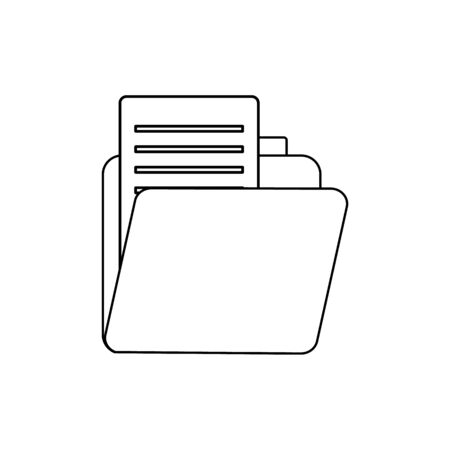 Outline folder icon with documents. Folder simple vector illustration isolated on white backgroundのイラスト素材