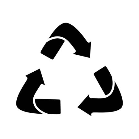 Glyph arrows recycle eco symbol. Recycled sign. Cycle recycled icon.のイラスト素材