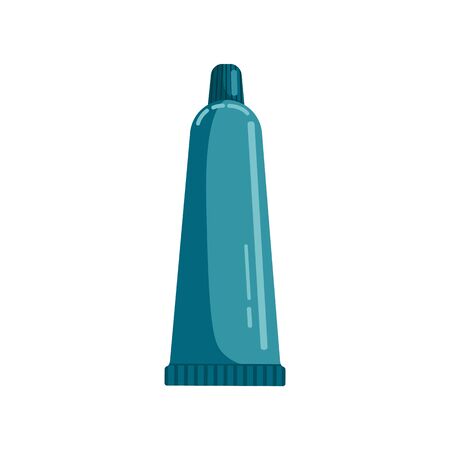 Tube of toothpaste in flat style isolated on white background. Closed tube. Vector illustrationのイラスト素材