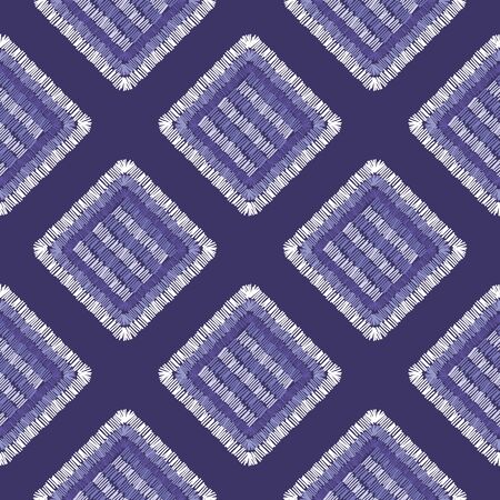 Abstract embroidery carpet geometric tile seamless pattern.Tile shapes backdrop.のイラスト素材