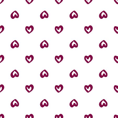 Simple geometric hearts seamless pattern on white background. Valentines Day backdrop. Design for...