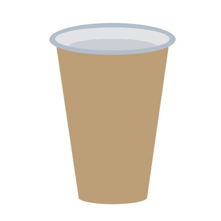Plastic cup isolated on white background. Simple coffee mug symbol in flat design. Vector illustrationのイラスト素材