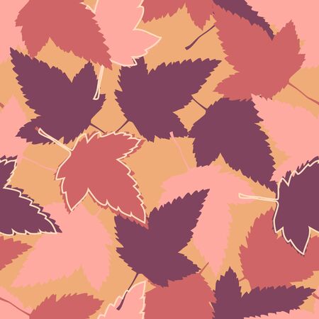 Seamless pattern with maple leaves. Fabric texture. Design element. Fall season. Autumn leaves. Design for fabric, textile print, wrapping paper. Vector illustrationのイラスト素材