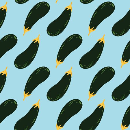 Eggplants seamless pattern. Aubergines wallpaper. Vector illustrationのイラスト素材