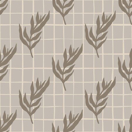 Vintage tropical leaf endless wallpaper. Jungle plants silhouette leaves seamless pattern. Design for fabric design, textile print, wrapping paper, cover. Fashion vector illustrationのイラスト素材