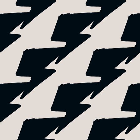 Creative black thunder backdrop seamless pattern on light gray background. Thunderbolt wallpaper....