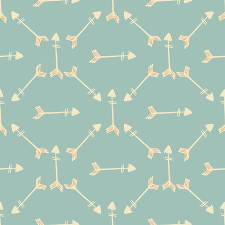 Geometric arrows seamless pattern. Hand drawn tribal endless wallpaper in doodle style. Decorative backdrop for fabric design, textile print, wrapping. Vector illustrationのイラスト素材